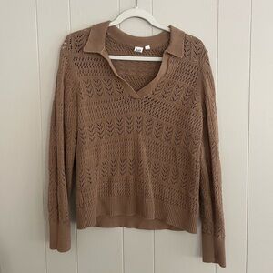 Gap Crochet Collared Sweater